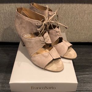 Franco Sarto suede open toe bootie